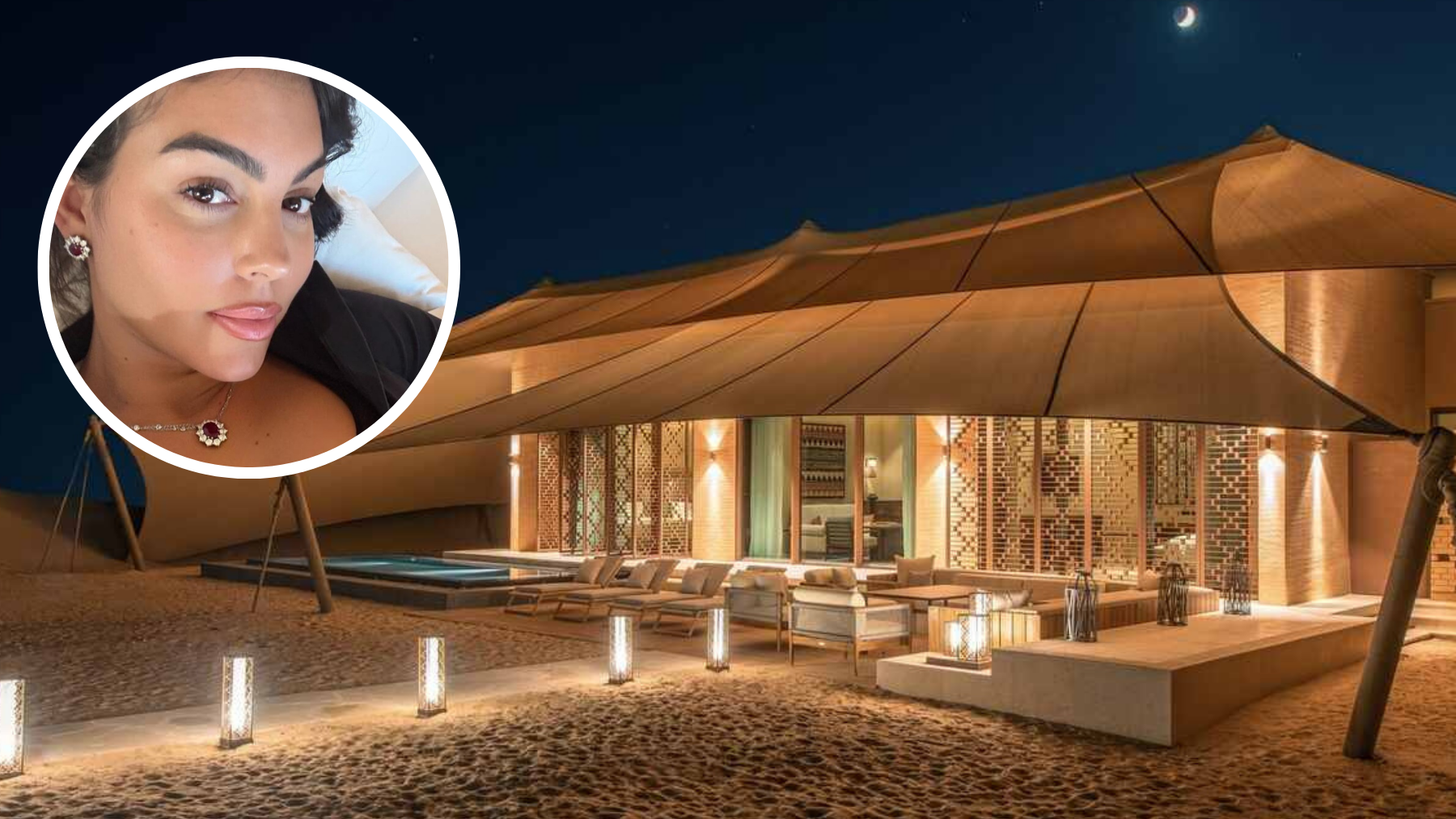 El espectacular hotel de 10.000 € la noche en pleno oasis de Arabia Saudí donde se refugia Georgina Rodríguez