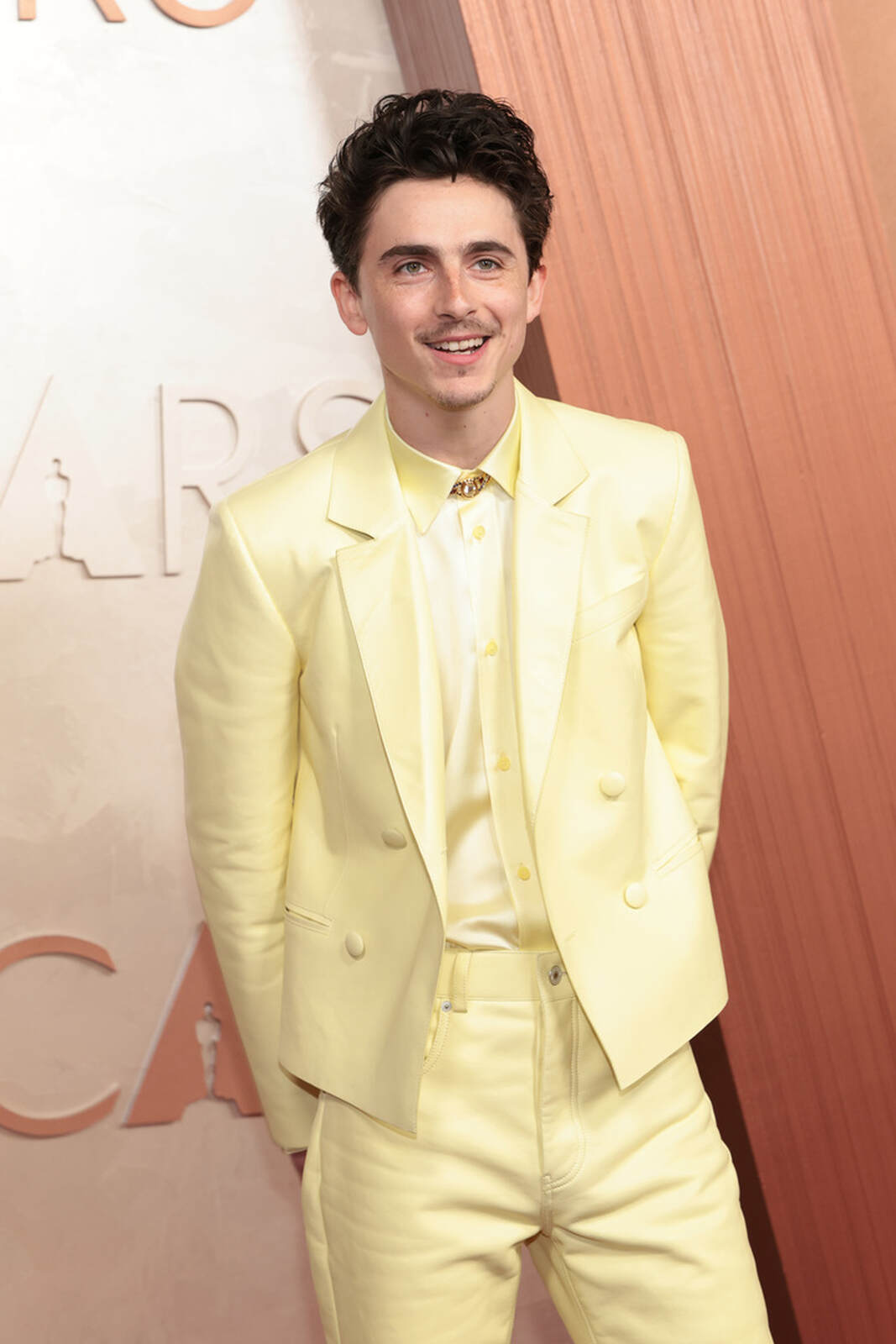 Timotheé Chalamet posando en los Oscar