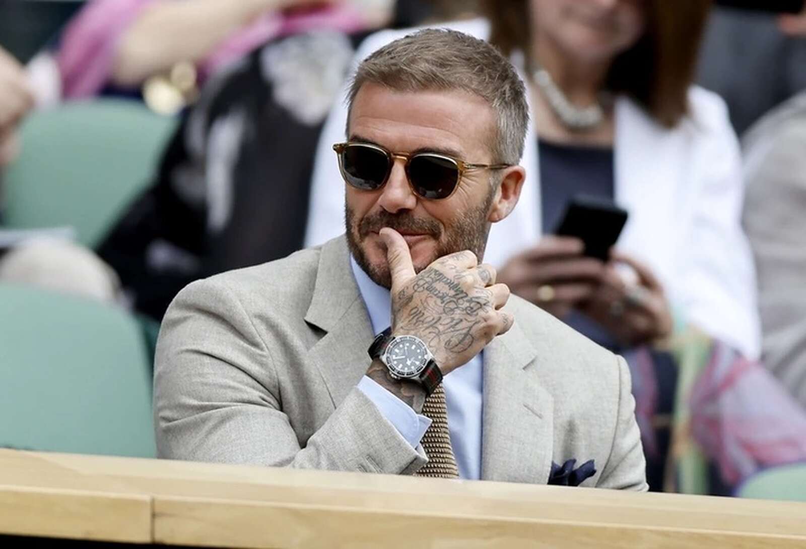 David Beckham con gafas de sol en Wimbledon