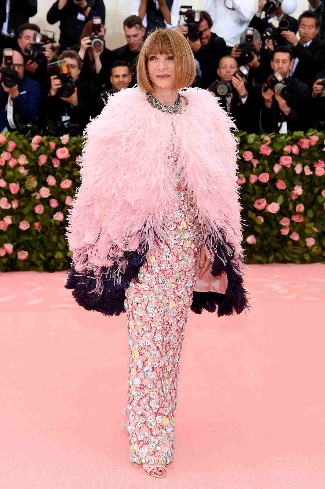 Anna Wintour en la MET Gala de rosa