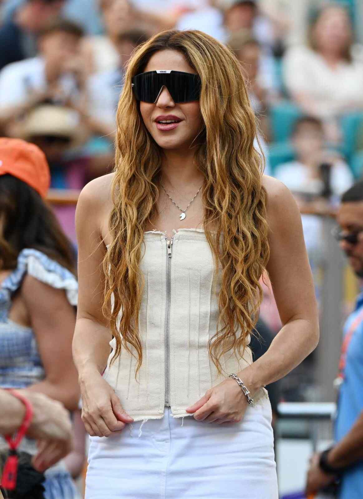 Shakira posing with glasses