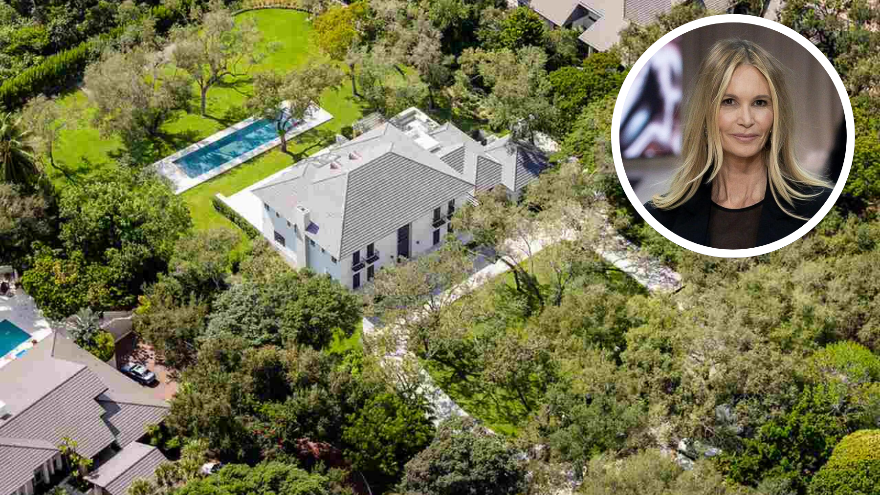 La casa que Elle Macpherson vende en Miami por 18,4 millones: piscina, pista de tenis y 6 habitaciones