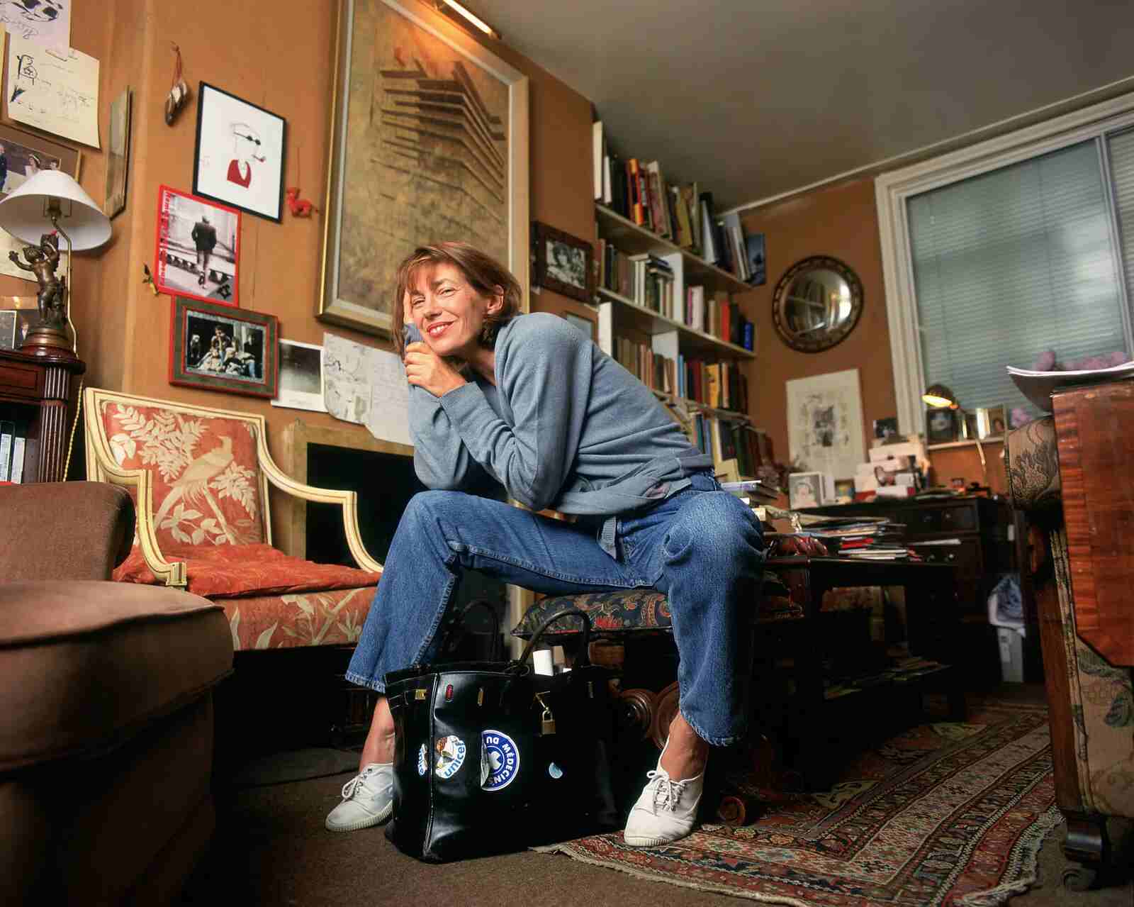 La modelo con su bolso de Hermès
