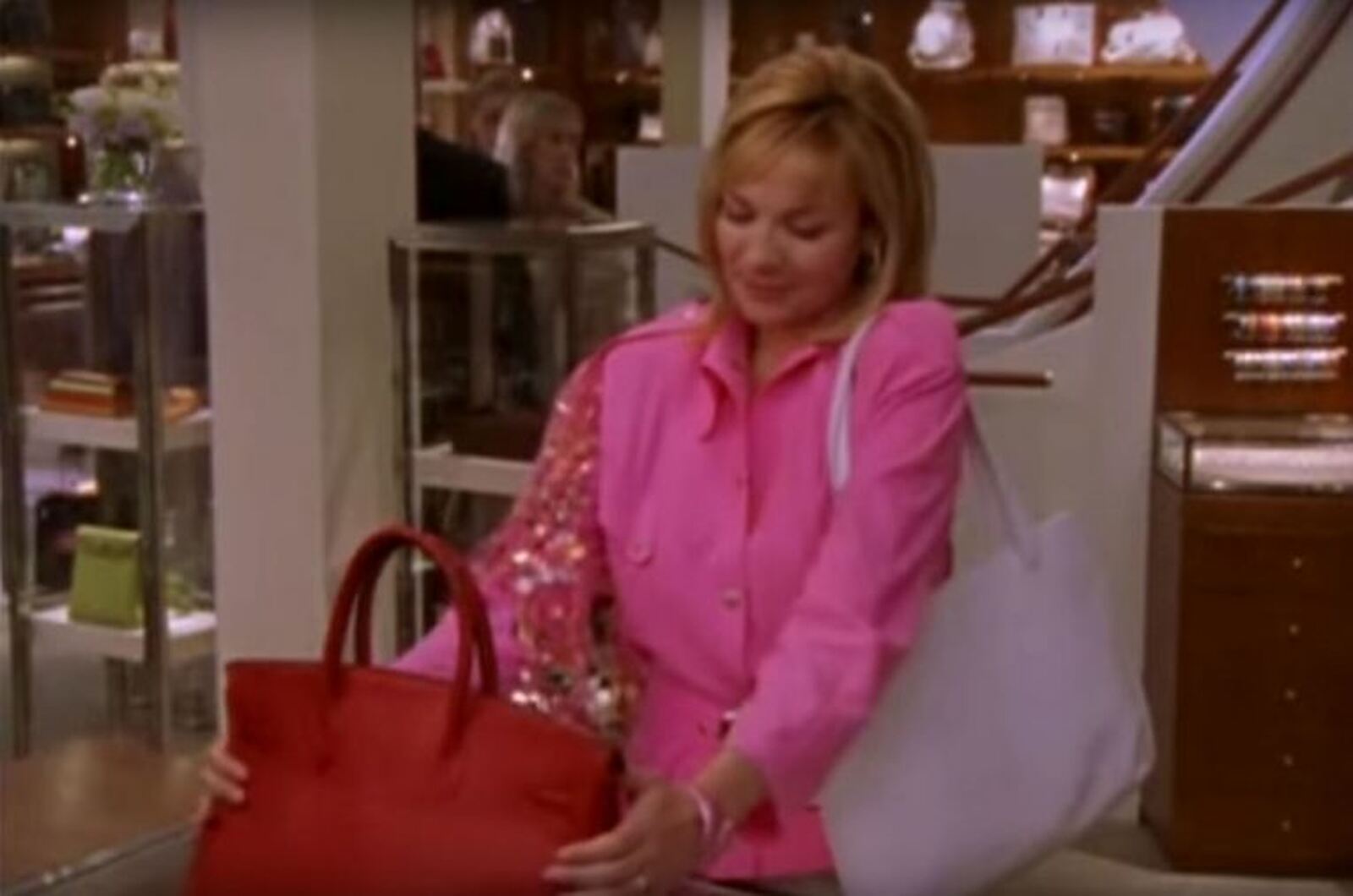 Samantha Jones en Sexo en Nueva York con Hermès