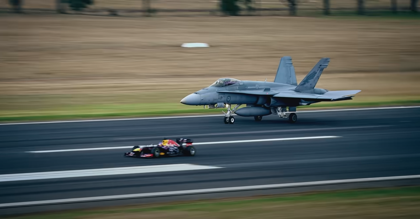 Once años de la épica carrera entre F1 y un caza de combate: el millonario coste de esta hazaña