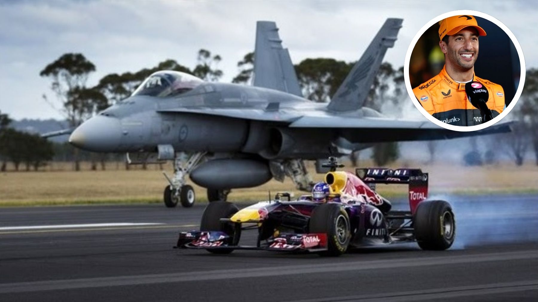 Once años de la épica carrera entre F1 y un caza de combate: el millonario coste de esta hazaña