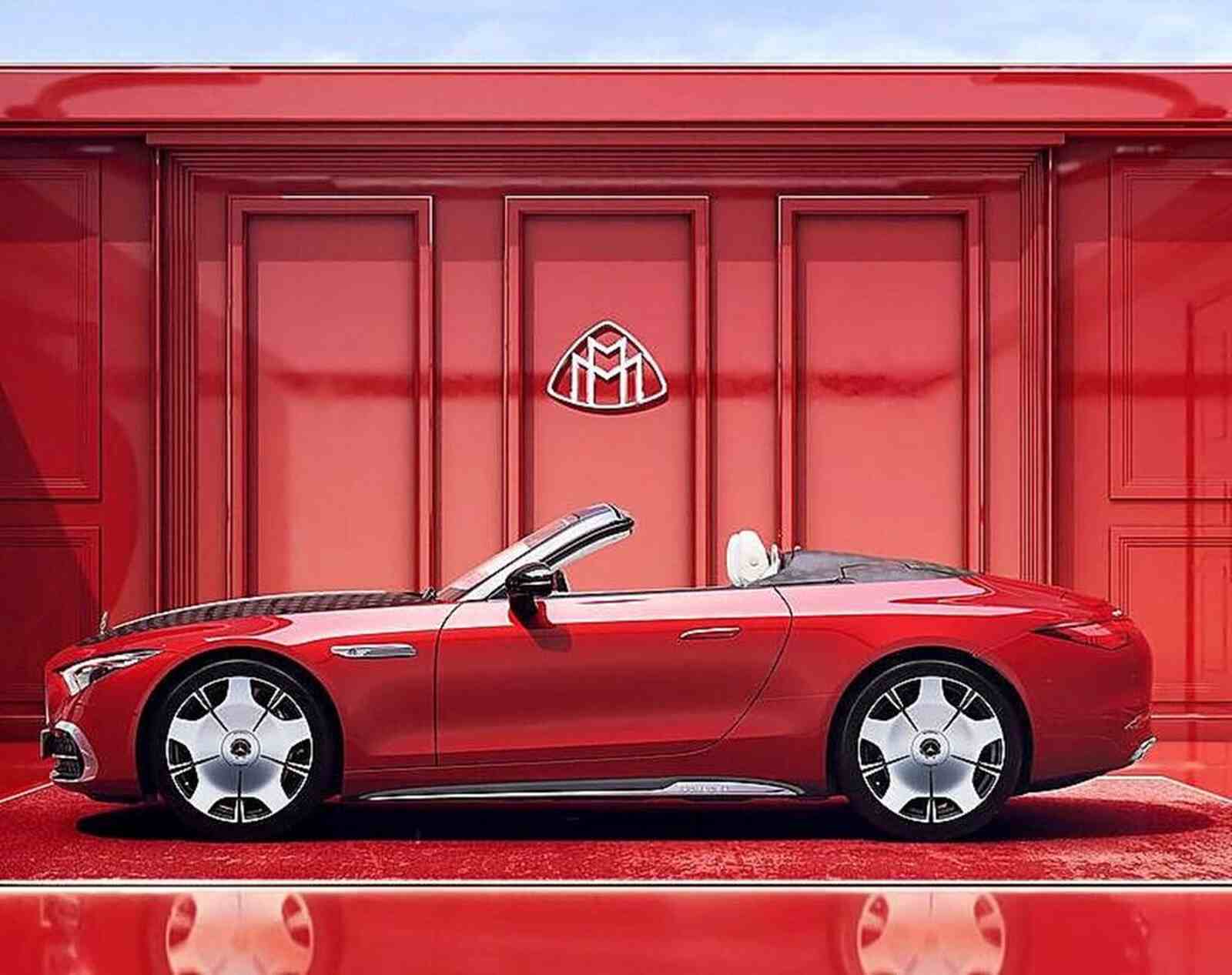 Maybach de color rojo, descapotables de lujo