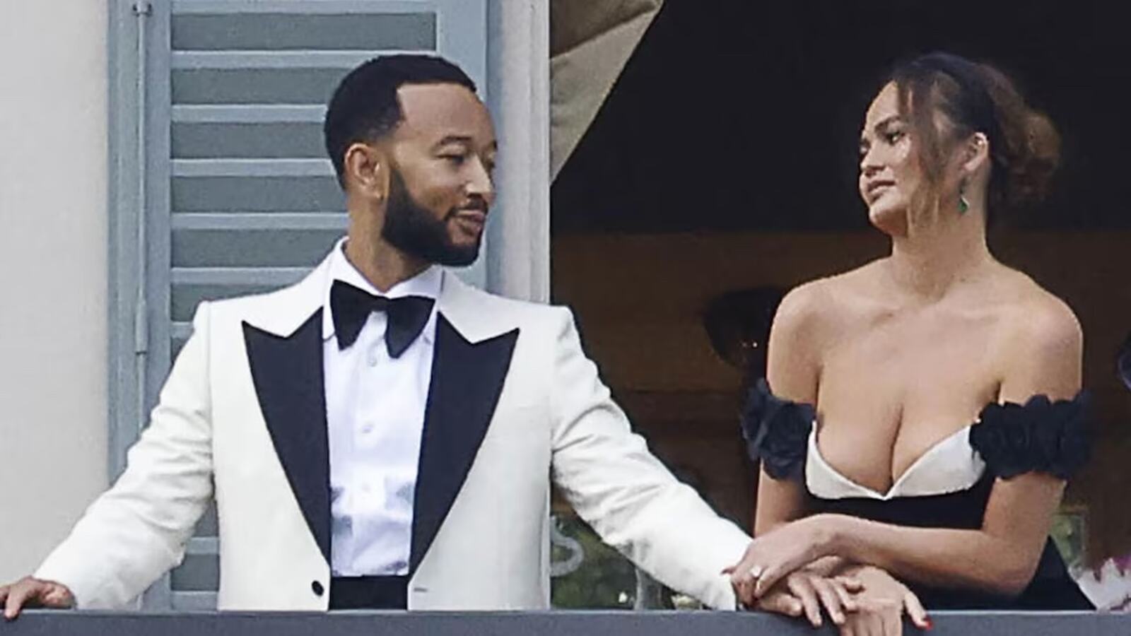 John Legend y su mujer en el Lago di Como