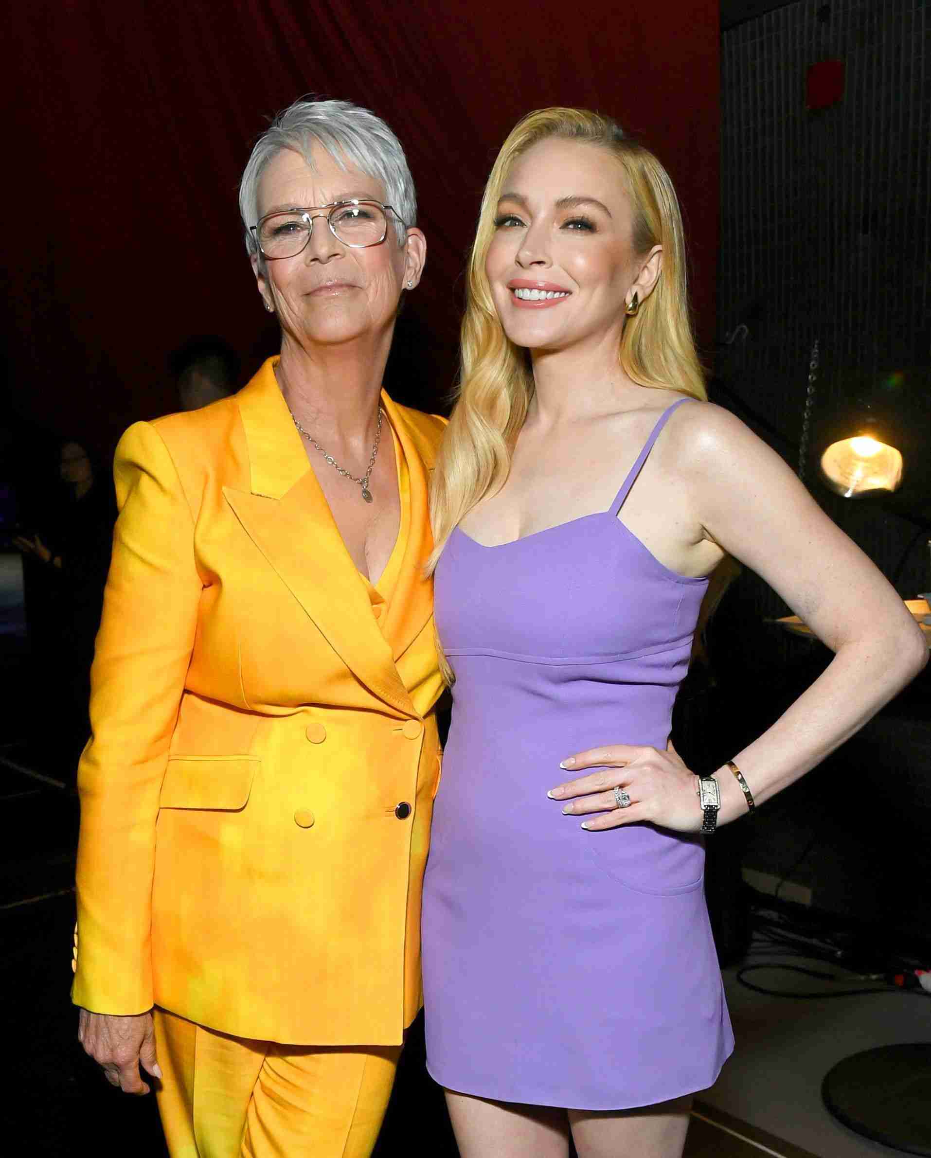 Lindsay Lohan y Jamie Lee Curtis posando