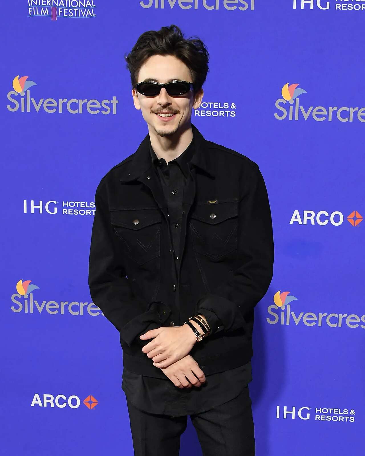Timothée Chalamet en un photocall