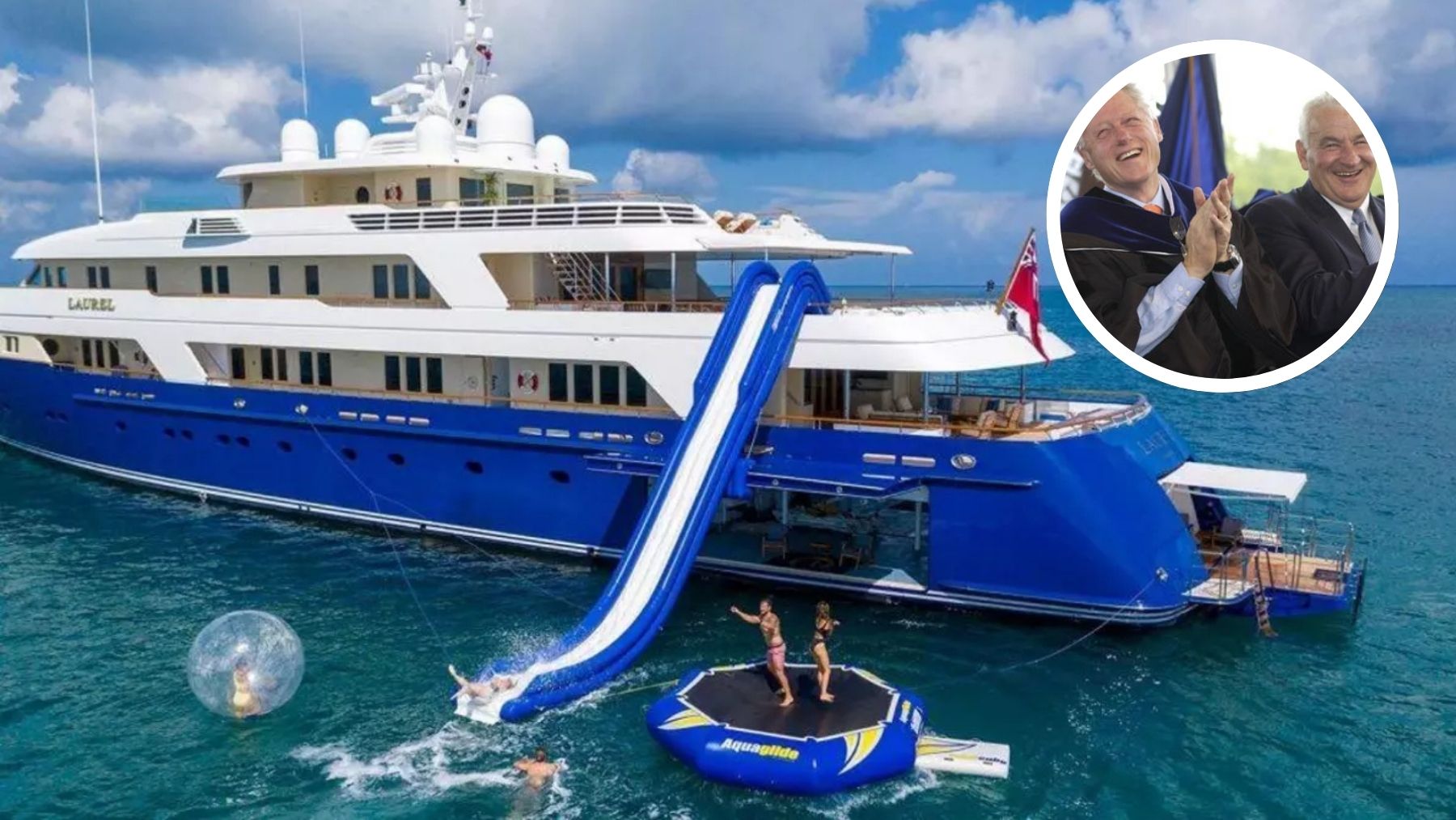 El yate de un ex socio de Bill Clinton en Ibiza: tobogán, juguetes acuáticos y lujo por 66 millones