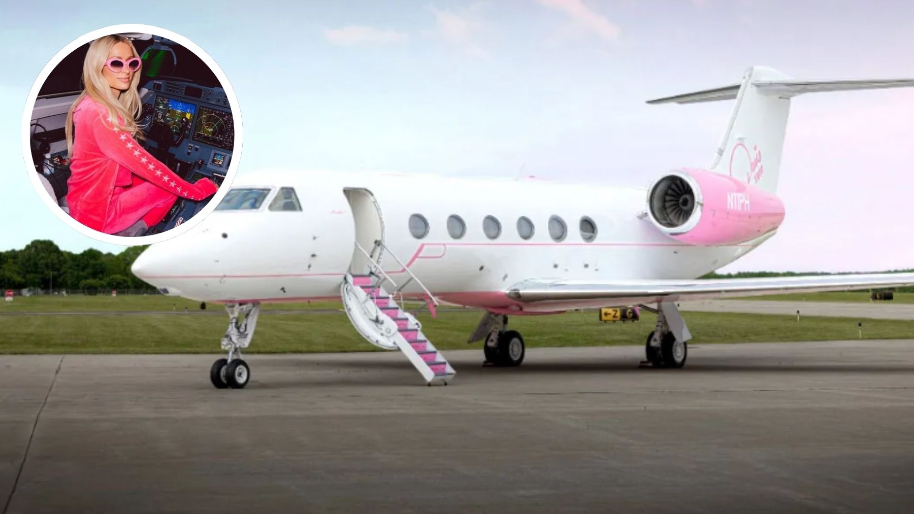 Paris Hilton estrena jet rosa de 20 millones: alfombra con Swarovski y cama para su chihuahua