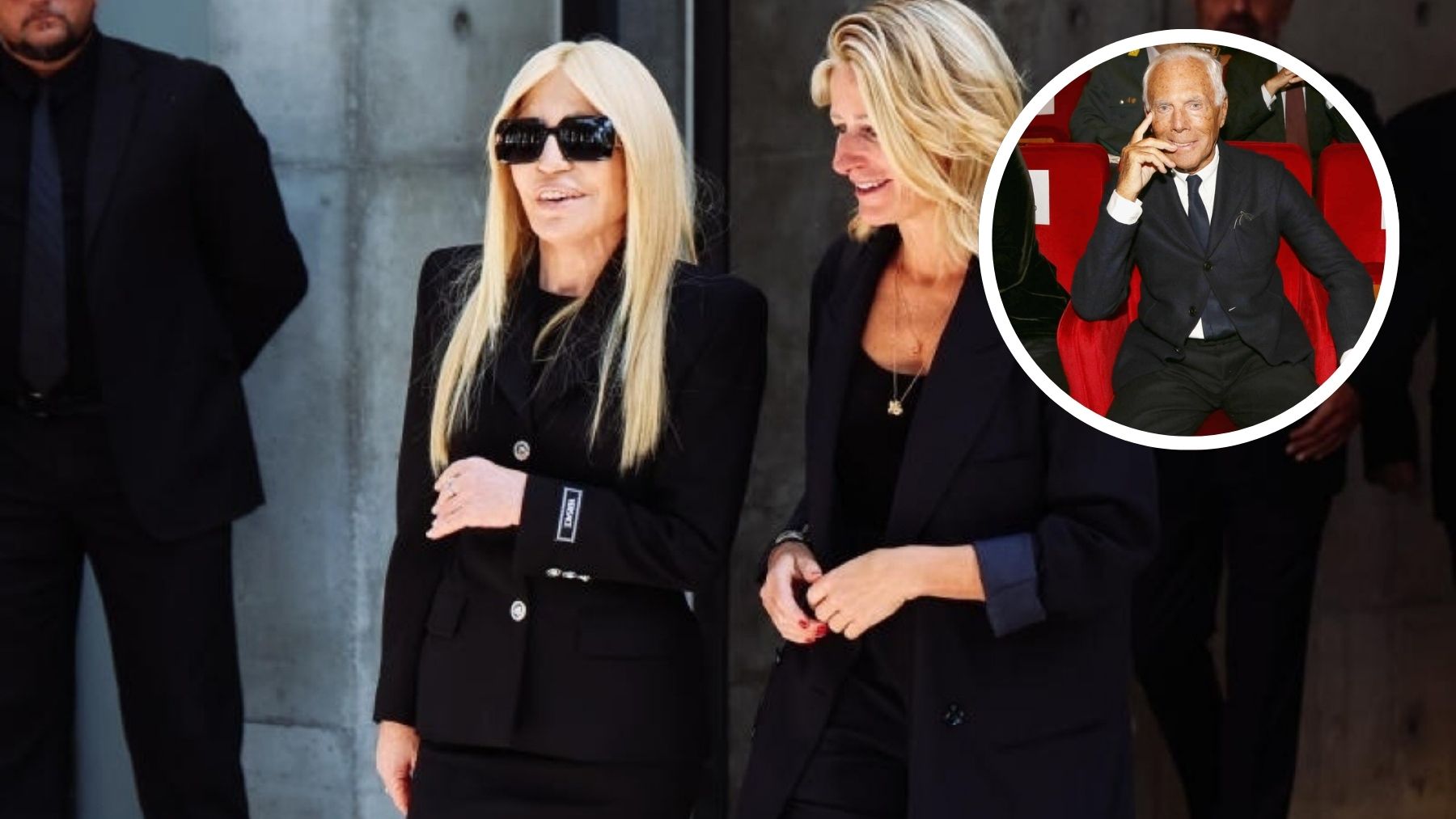 Donatella en el funeral de Armani