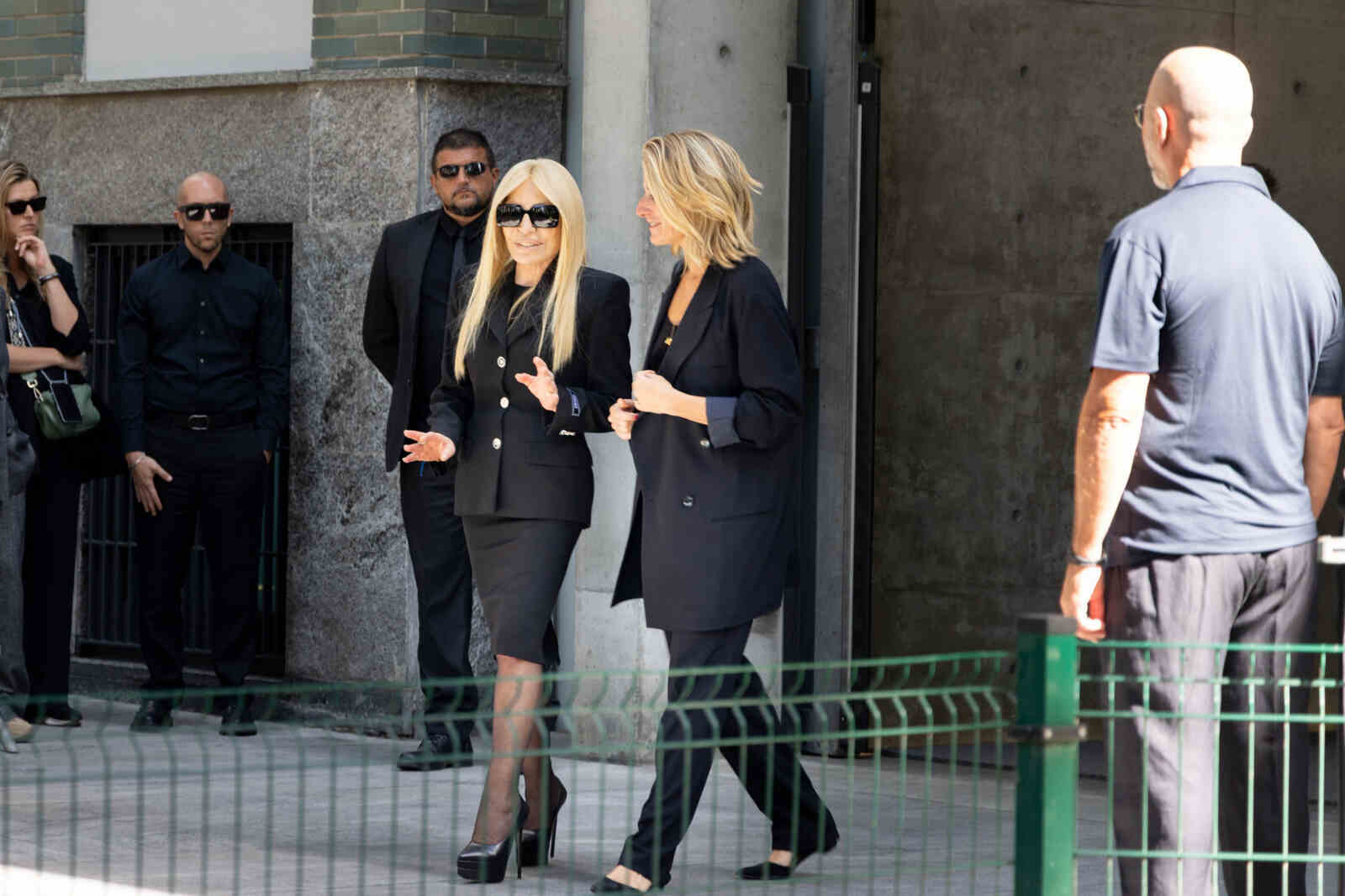 Donatella Versace en el funeral de Armani