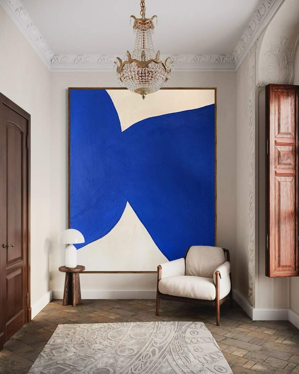 decoración azul eléctrico