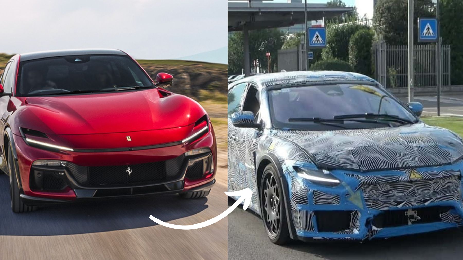 Se filtran las fotos del primer Ferrari eléctrico: aunque camuflado, sigue siendo inconfundible