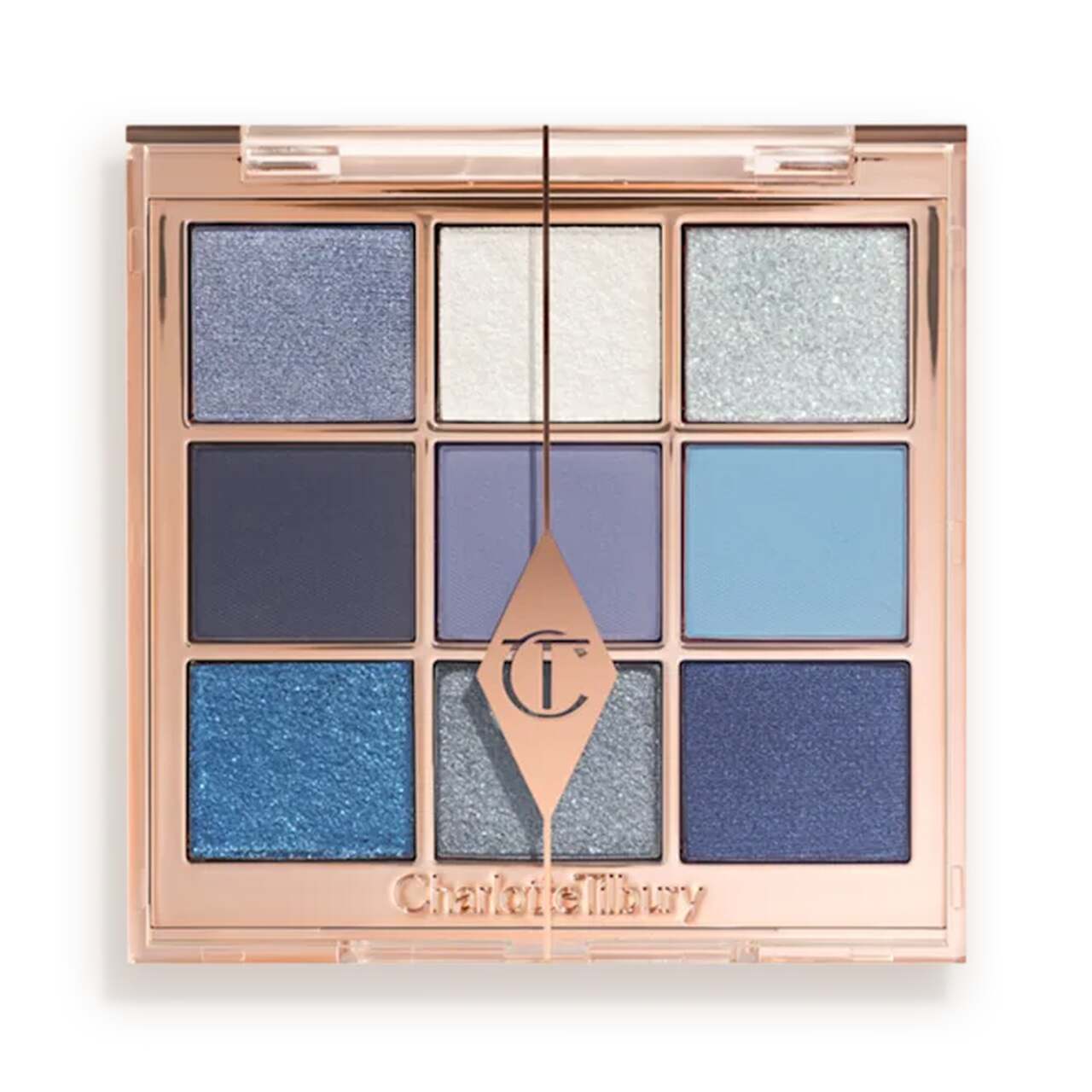 paleta maquillaje de otoño azul
