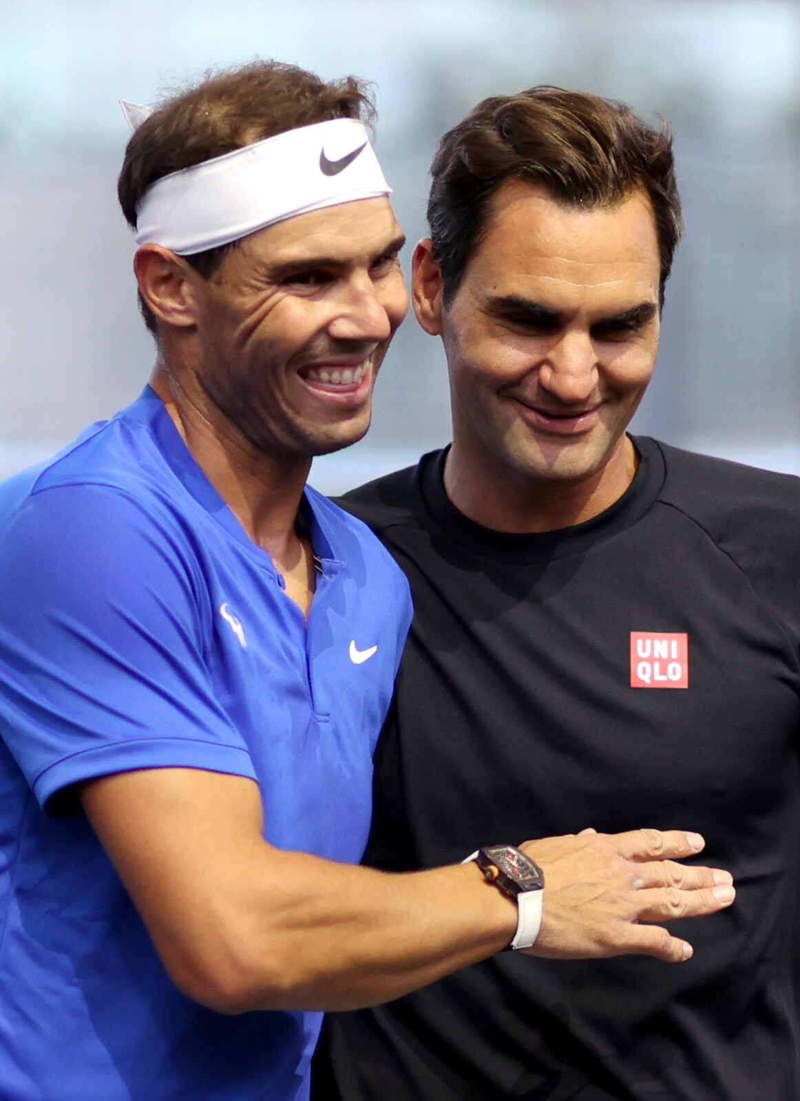 Rafa Nadal con Roger Federer