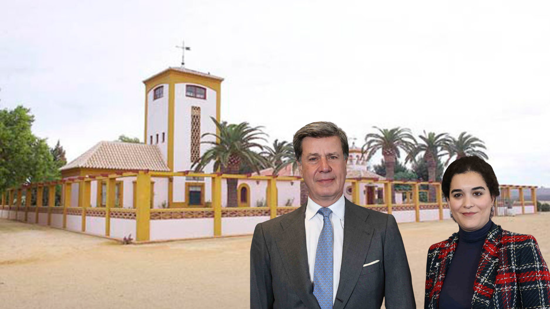 Cayetano y Bárbara con la finca de Sevilla