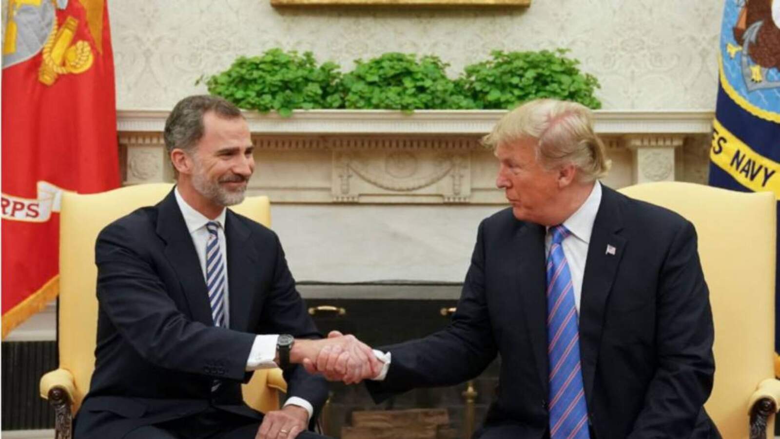 El Rey Felipe VI y Trump