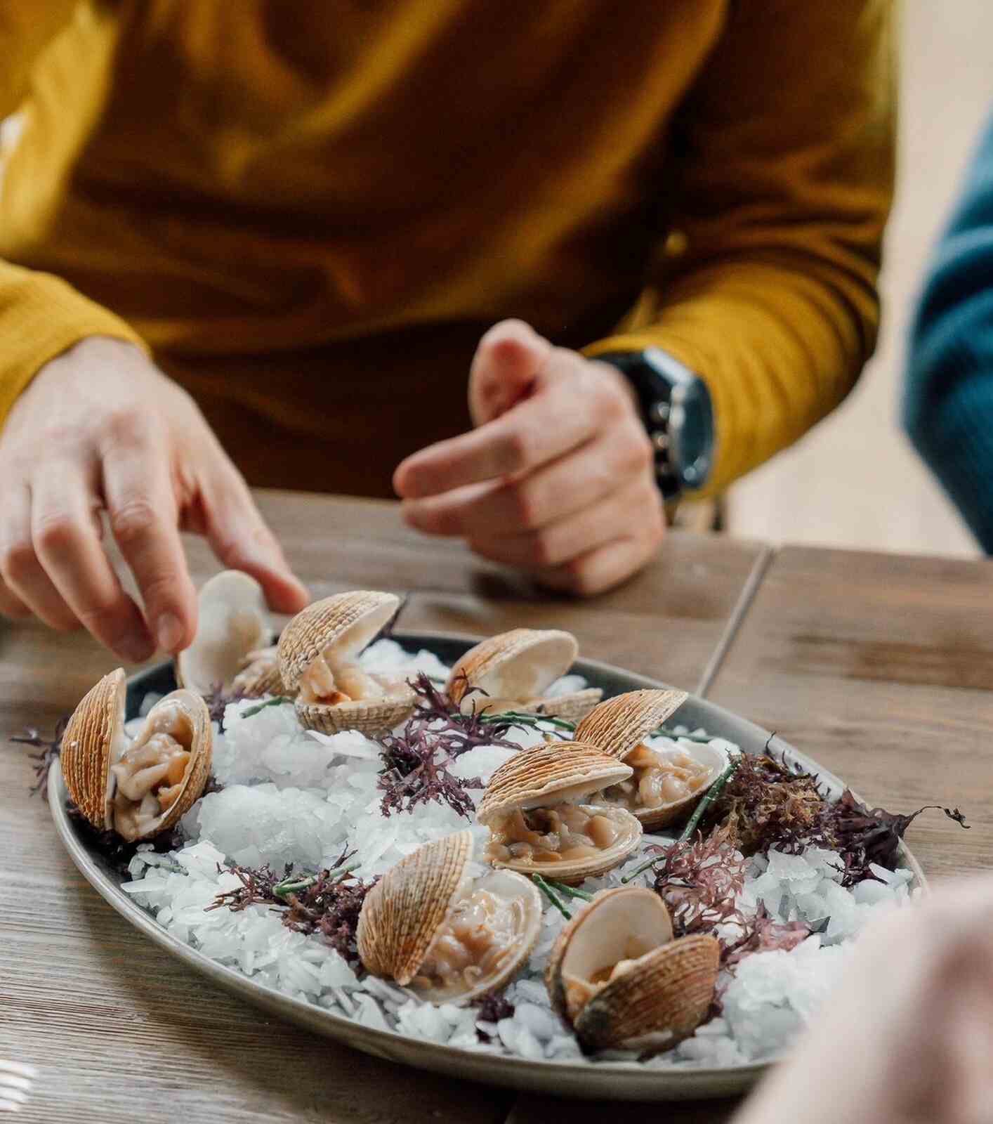 Marisco del restaurante D'Berto en Galicia