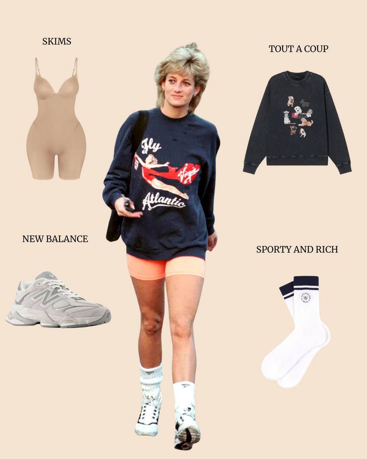 Look de sport de Lady Di