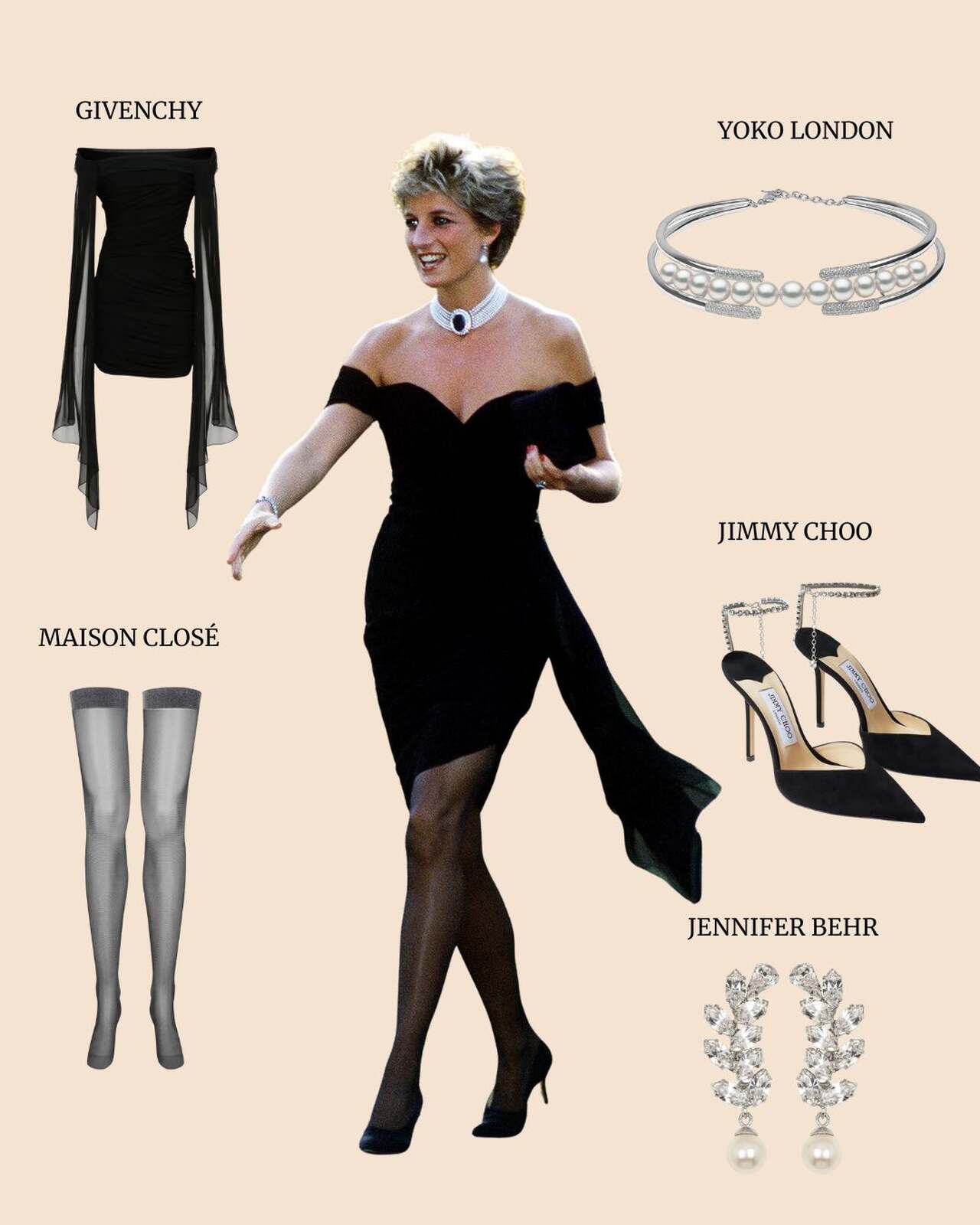 Diana de Gales con el vestido de la venganza