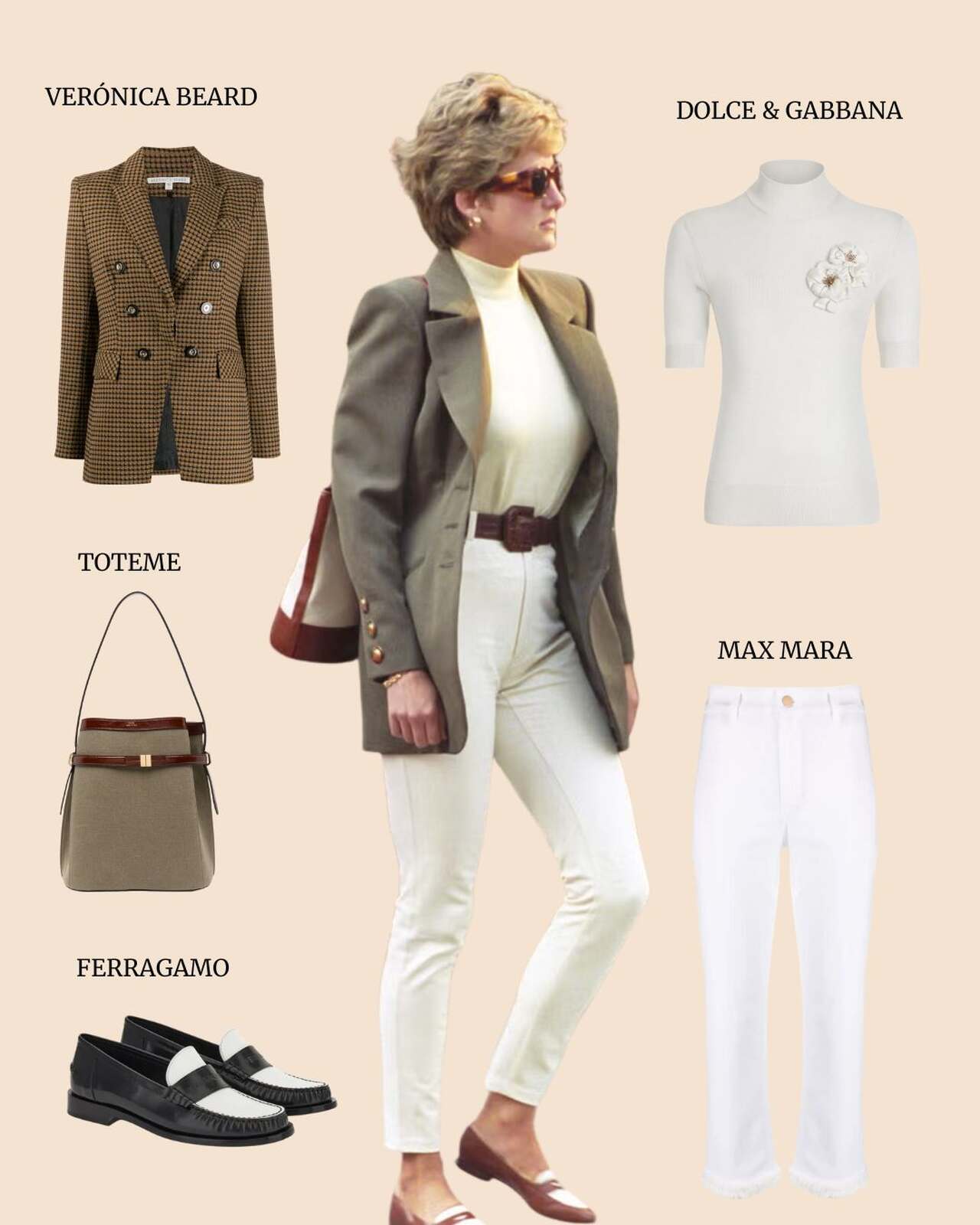 Look blanco de Diana de Gales