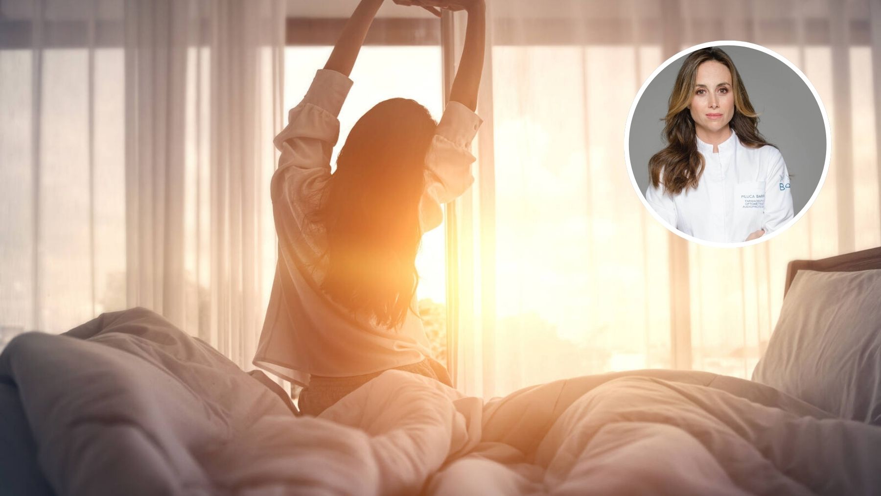 Mujer despertándose, diabetes