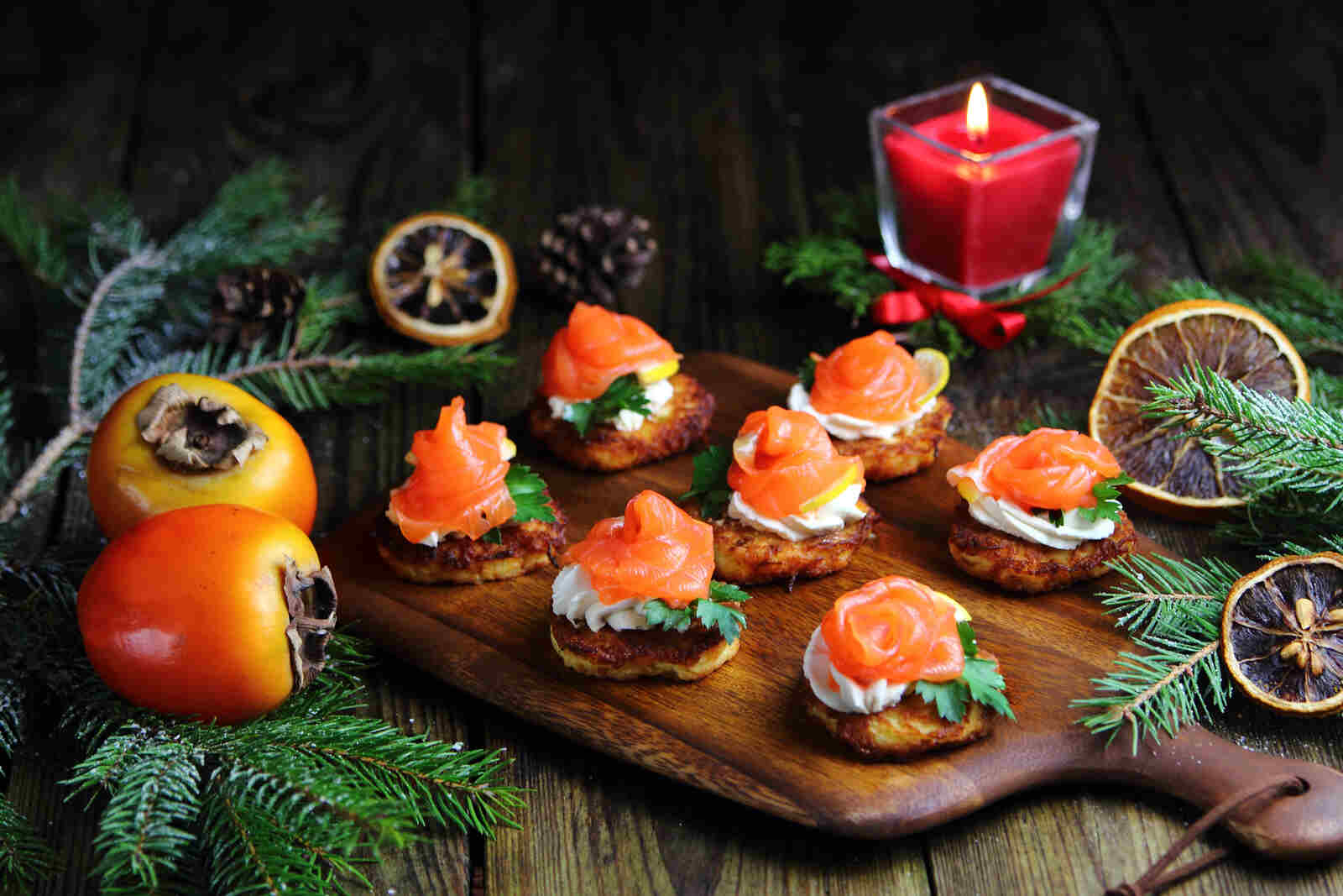 Canapés de cena de Navidad