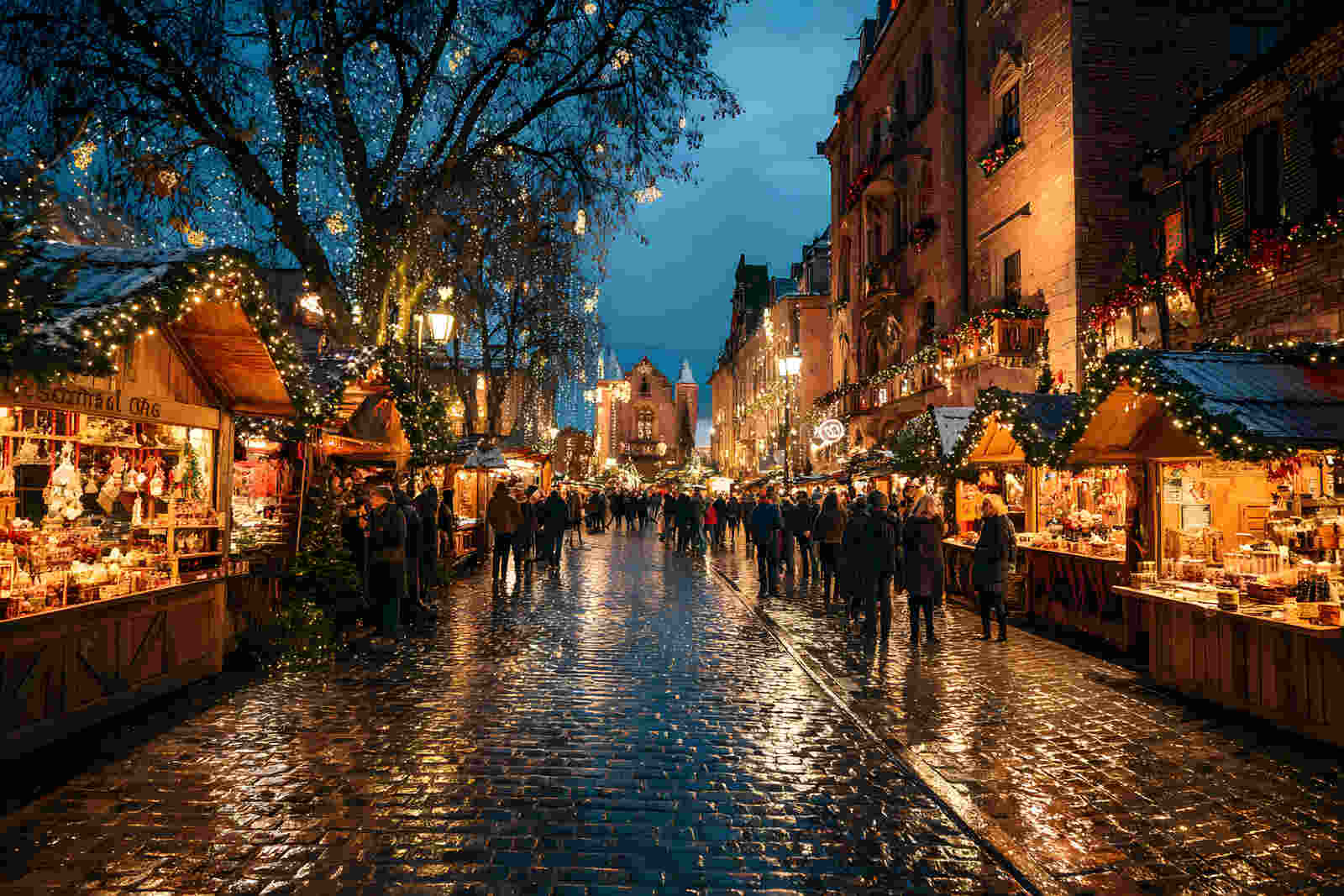 Calle de Navidad para mercadillos