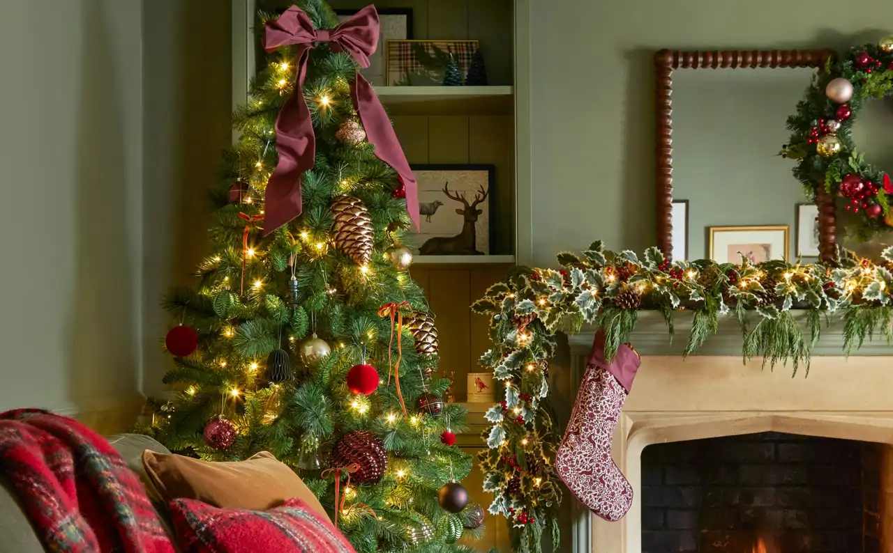 Árbol de Navidad decorado al estilo Ralph Lauren