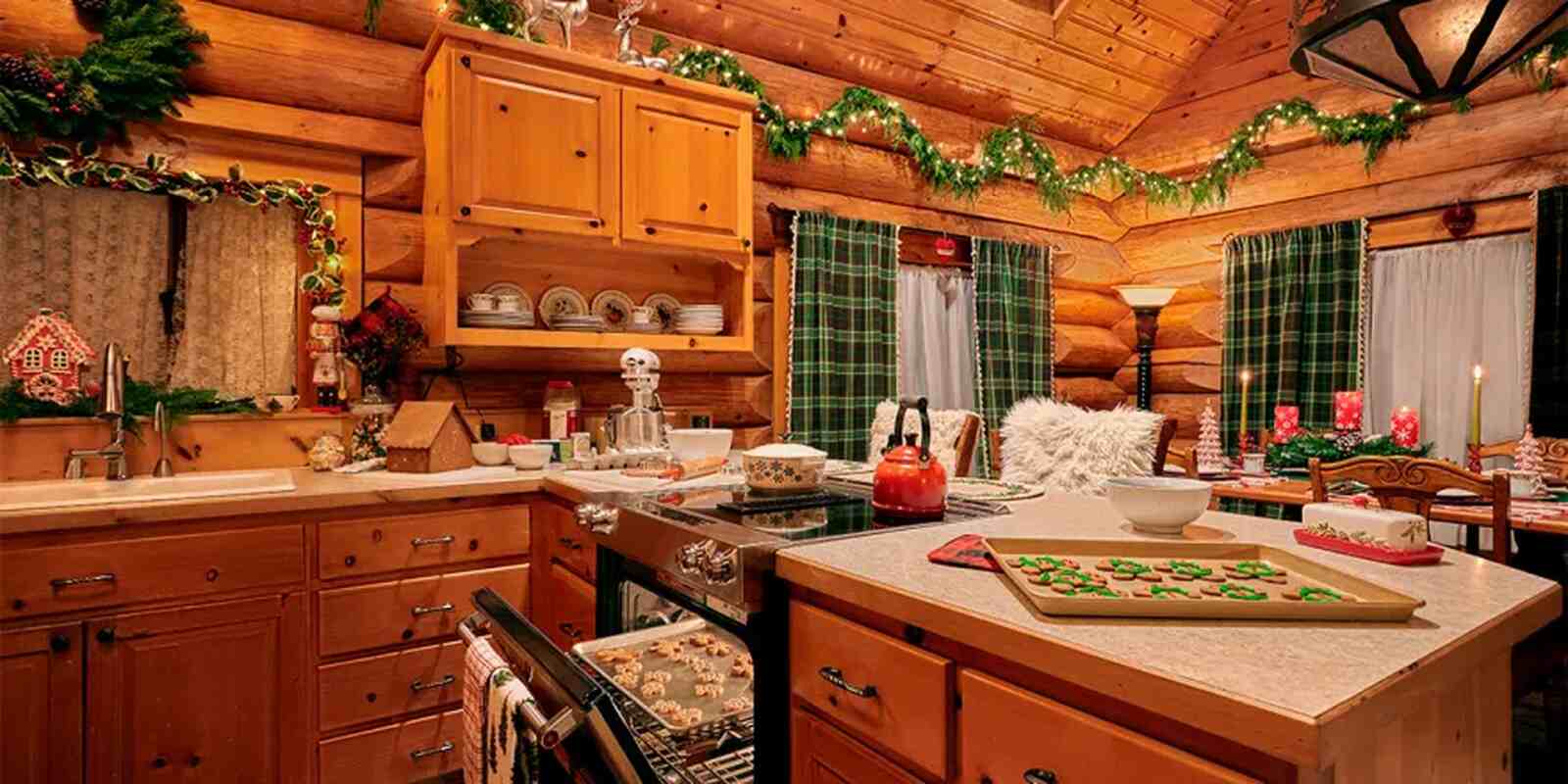 Sala decorada de Navidad