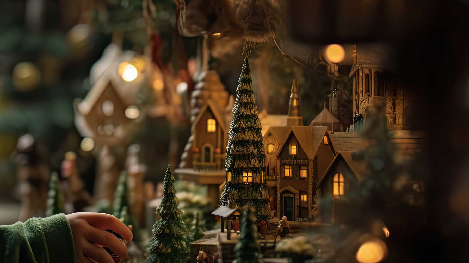 El truco de un interiorista para integrar el belén en el árbol: Cubre la base con una tela...