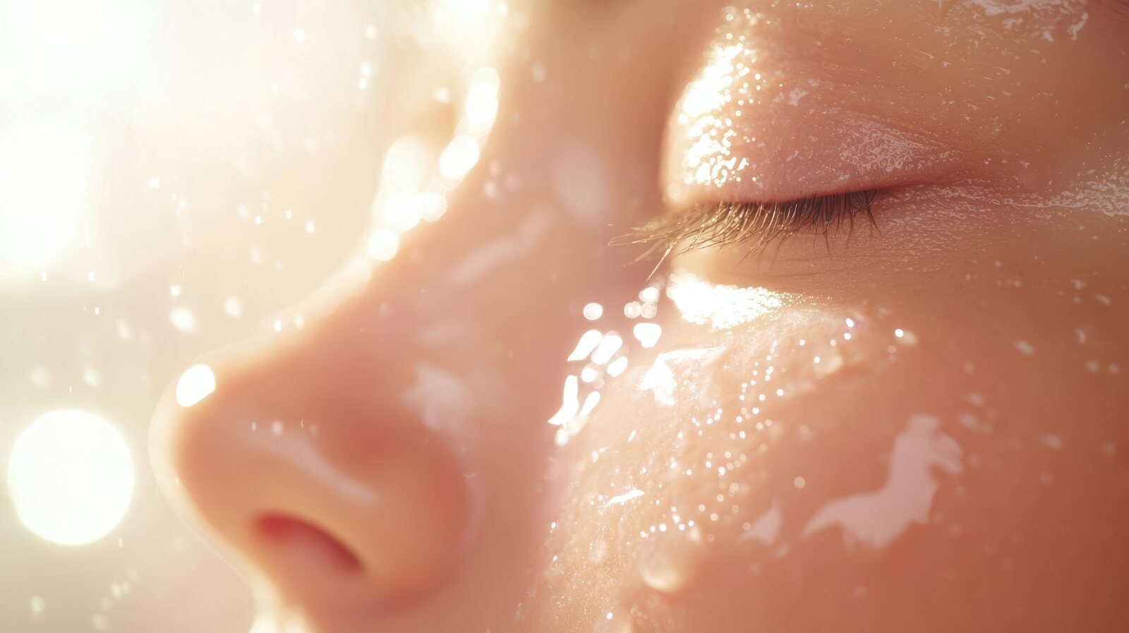 Mujer con piel seca por el maquillaje
