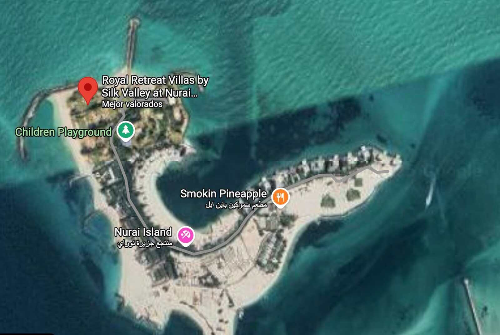 Imagen de la isla de Nurai de google maps