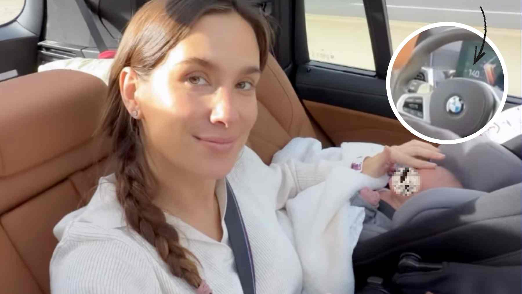 Pablo Castellano, padre del año: a 140 km/h al volante de su BMW con María Pombo y la bebé a bordo