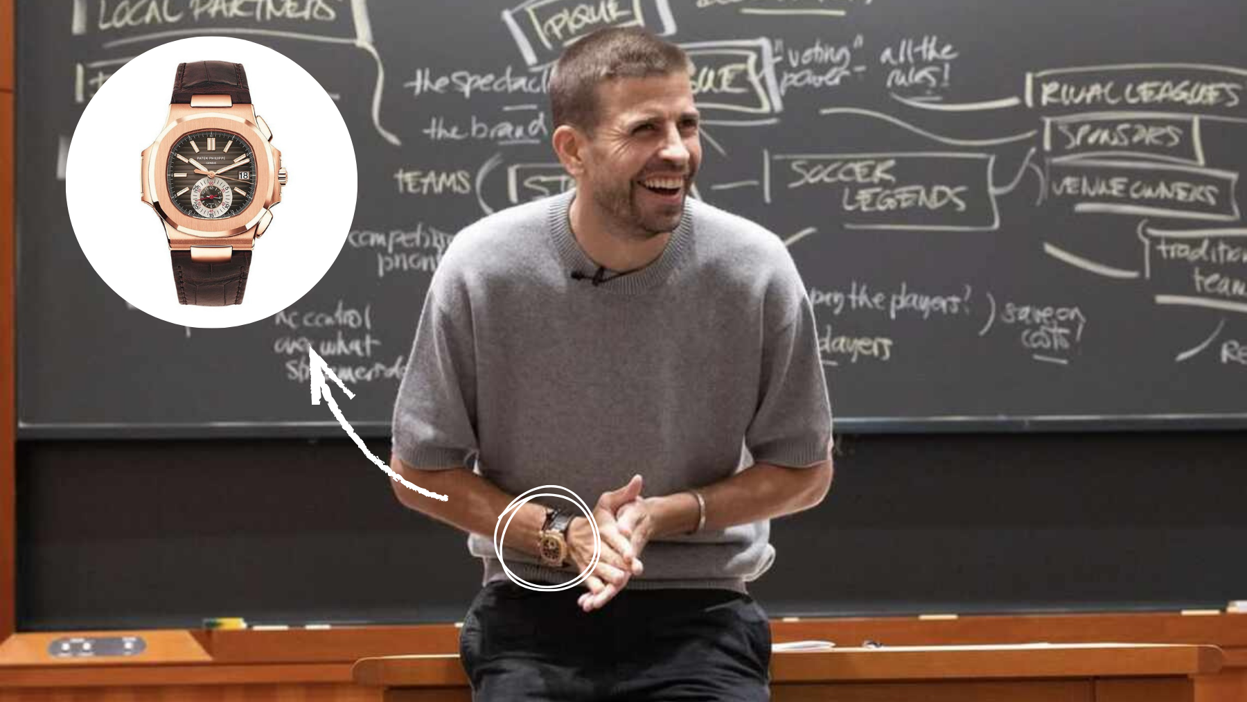 Piqué, profesor en Harvard, da clase con un reloj de más de 100.000 €