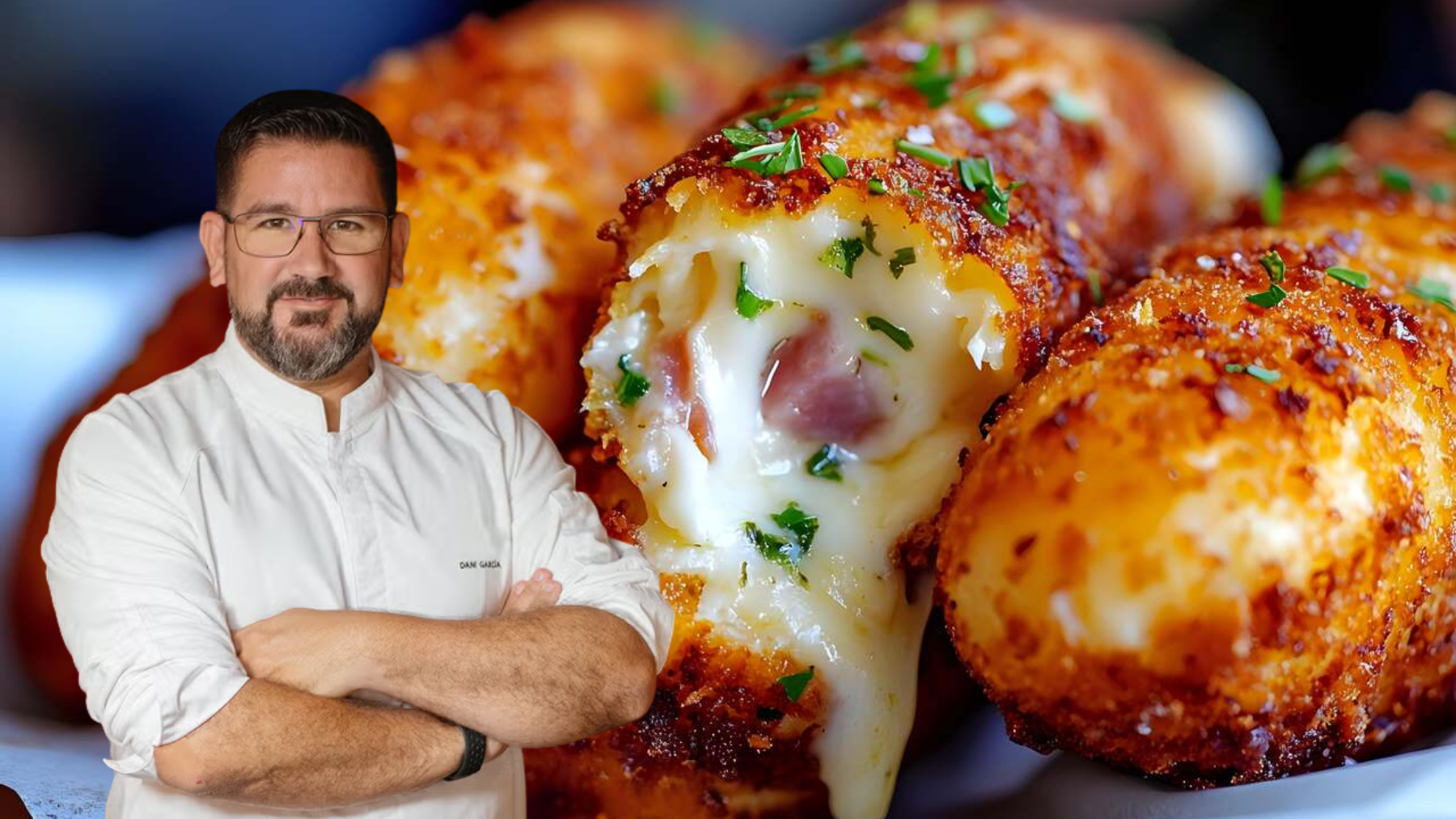 Dani García: Para evitar que las croquetas se rompan al freír pásalas dos veces por huevo y pan rallado