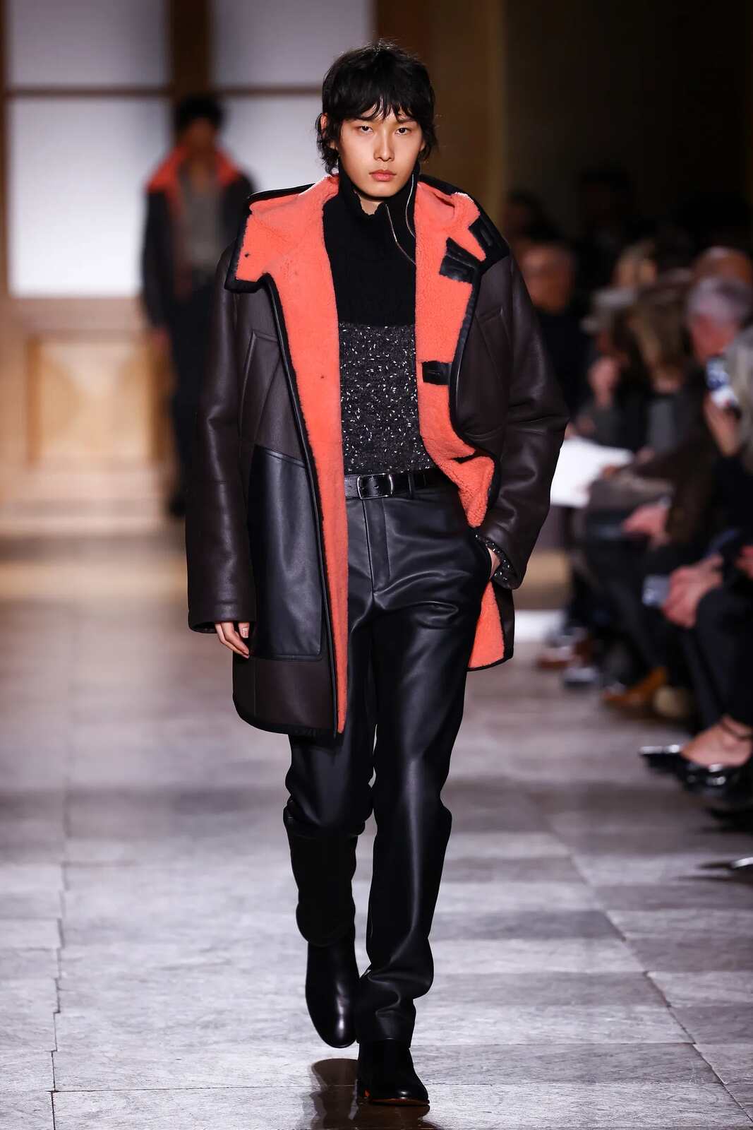 Abrigo largo de piel 