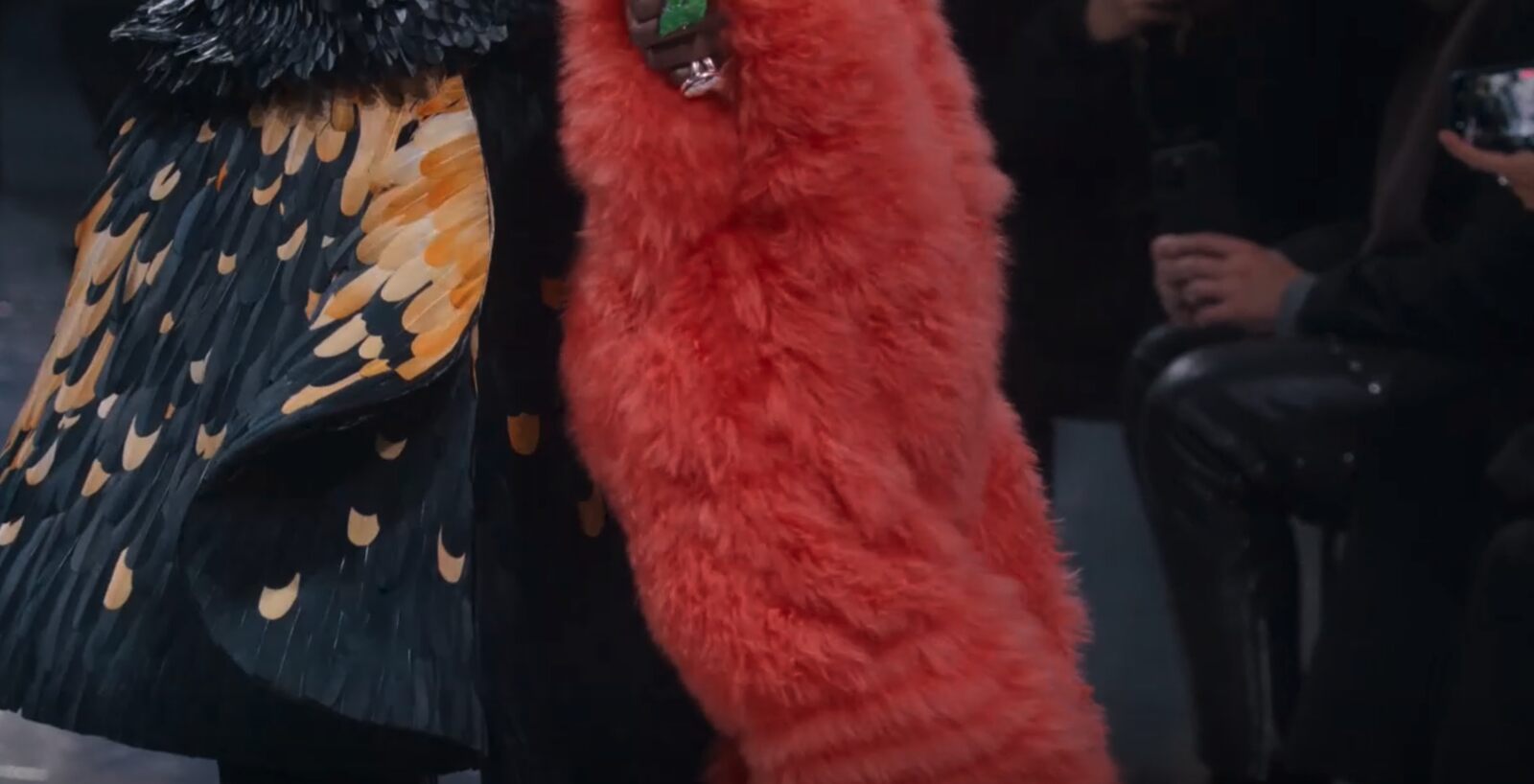 Detalle de plumas del desfile de Dior