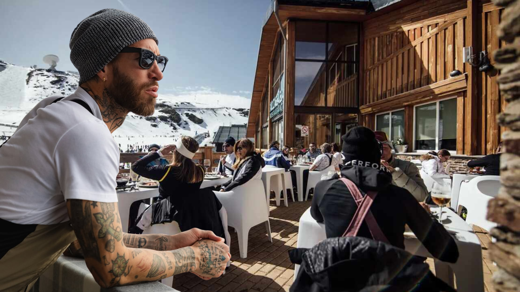Sergio Ramos: esquí y comilona en Sierra Nevada… ¿celebrando su futuro como dueño del Sevilla?