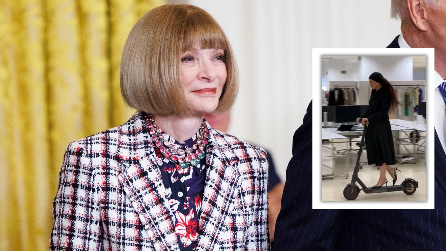 Anna Wintour se marca un Rosalía aterrizando en la sede de Inditex (sin patinete pero con jet privado)