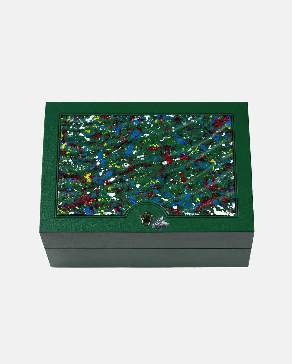 reloj pintado por moscas