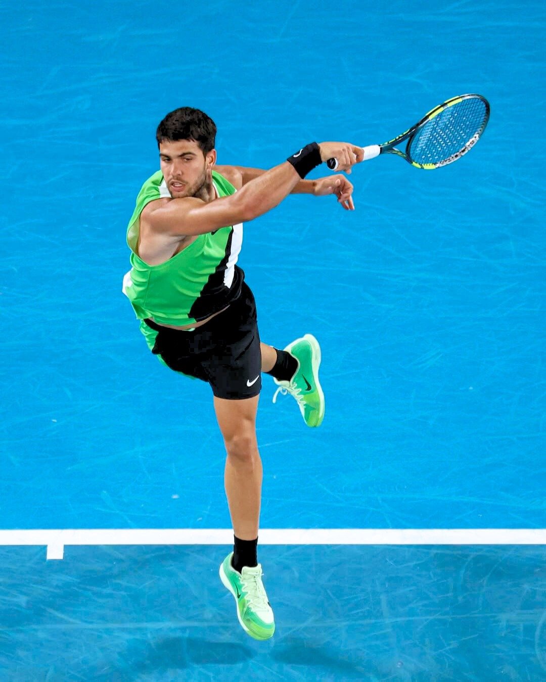 Carlos Alcaraz con las zapatillas Nike que lo catapultan a las semifinales del Australian Open