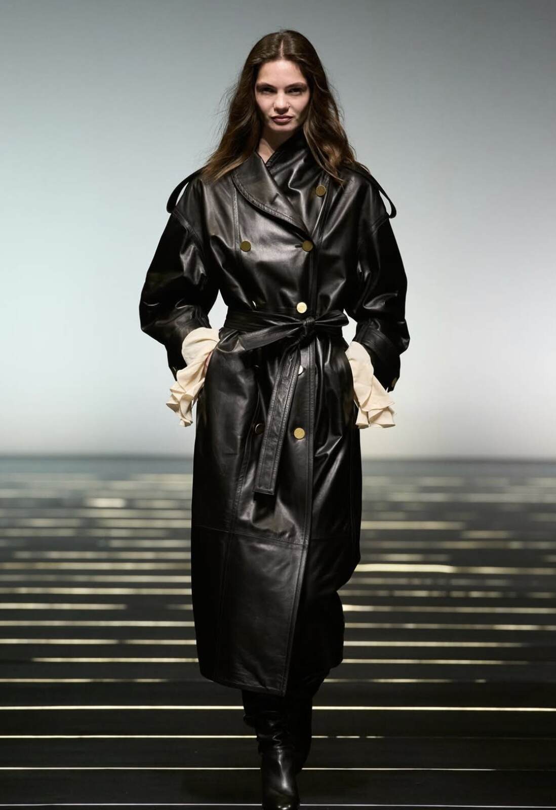 Abrigo de cuero de Alberta Ferretti