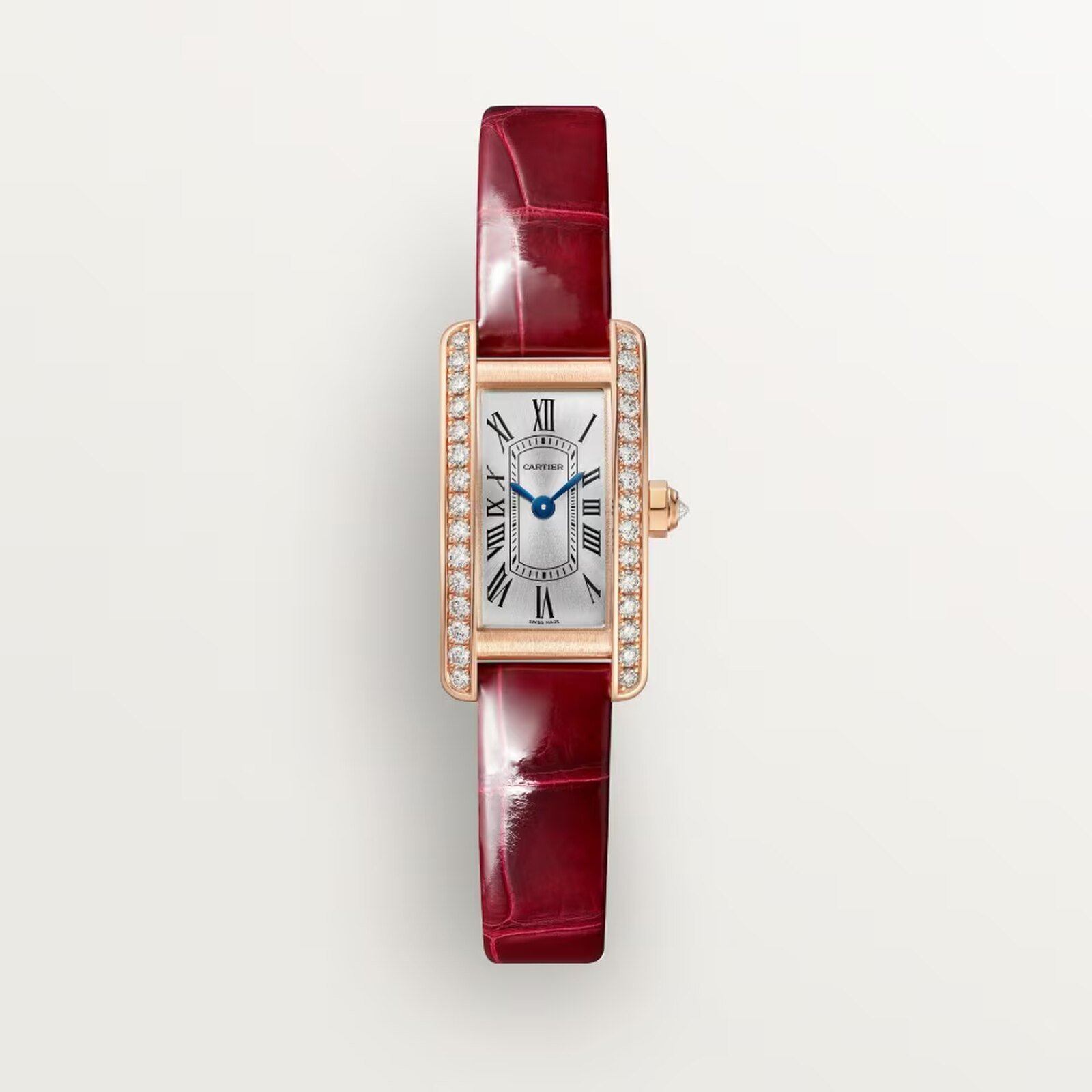 Reloj con correa roja de Cartier