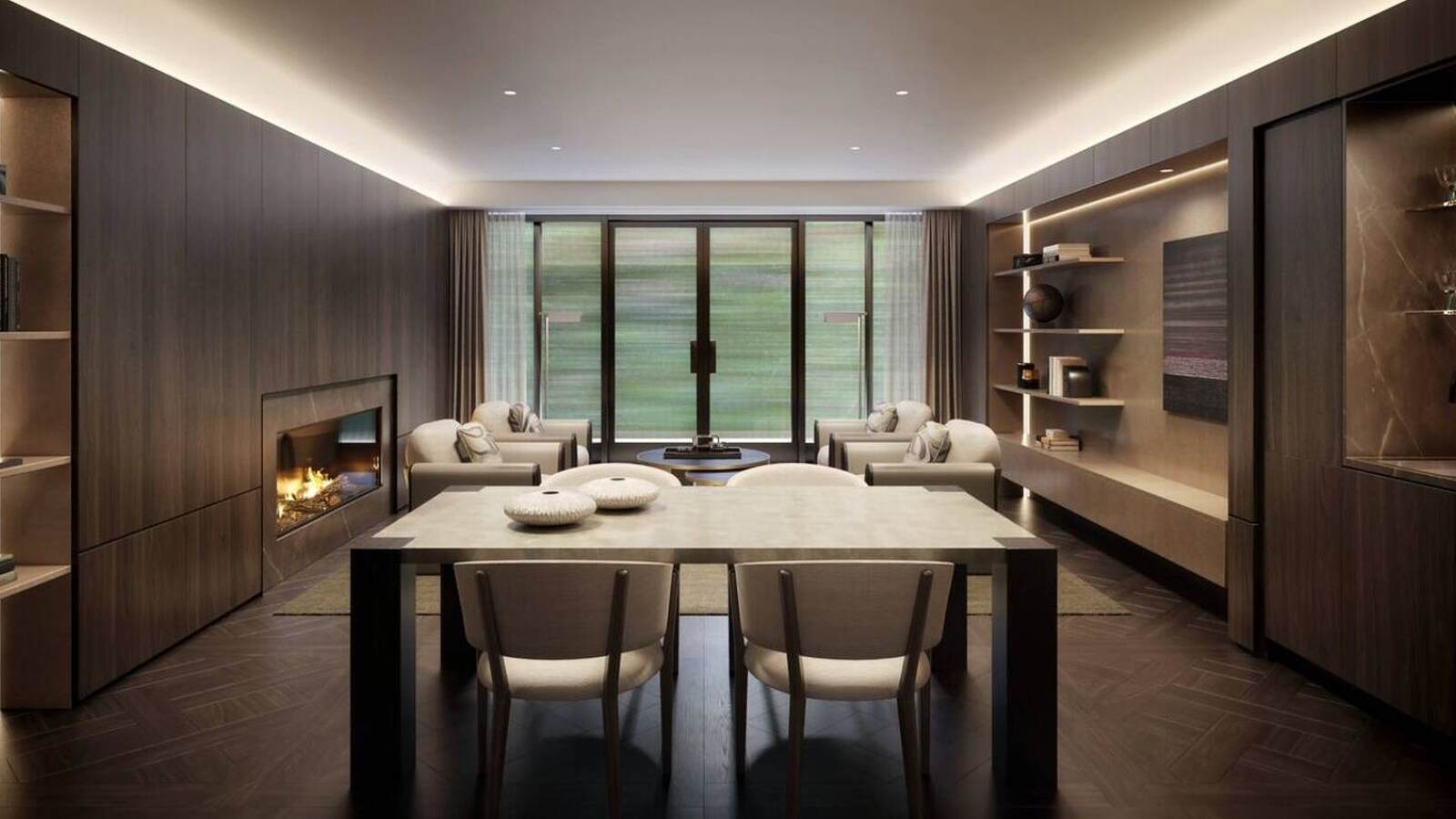 Salón de la casa de Giorgio Armani en Nueva York