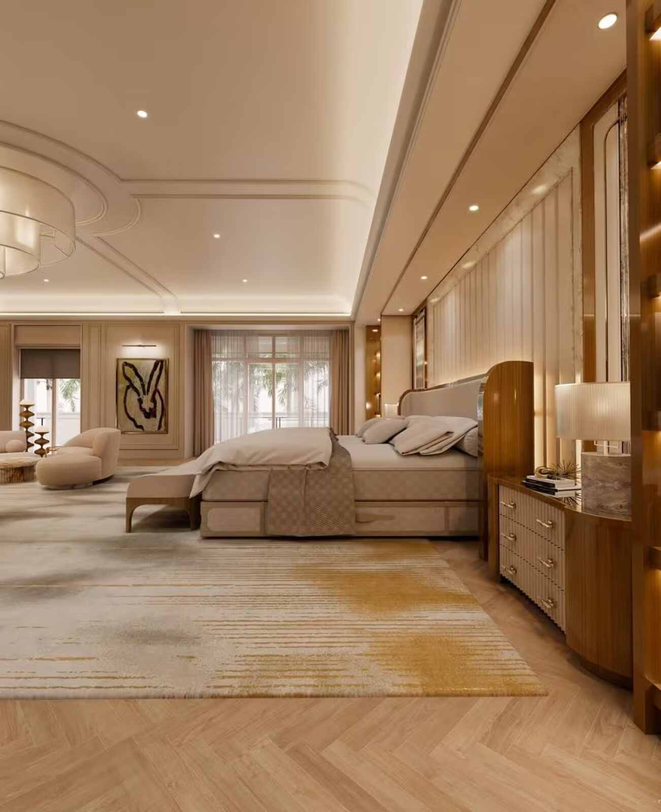 Habitación de la nueva mansión del magnate