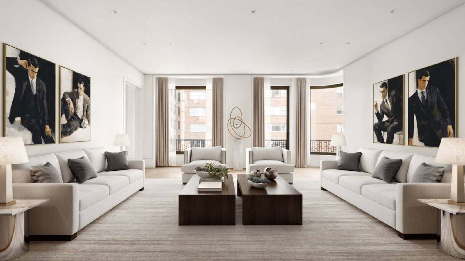 Salón de la casa de Giorgio Armani